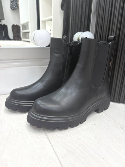 Veronica Faux Leather Chelsea Boots