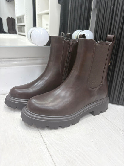 Veronica Faux Leather Chelsea Boots