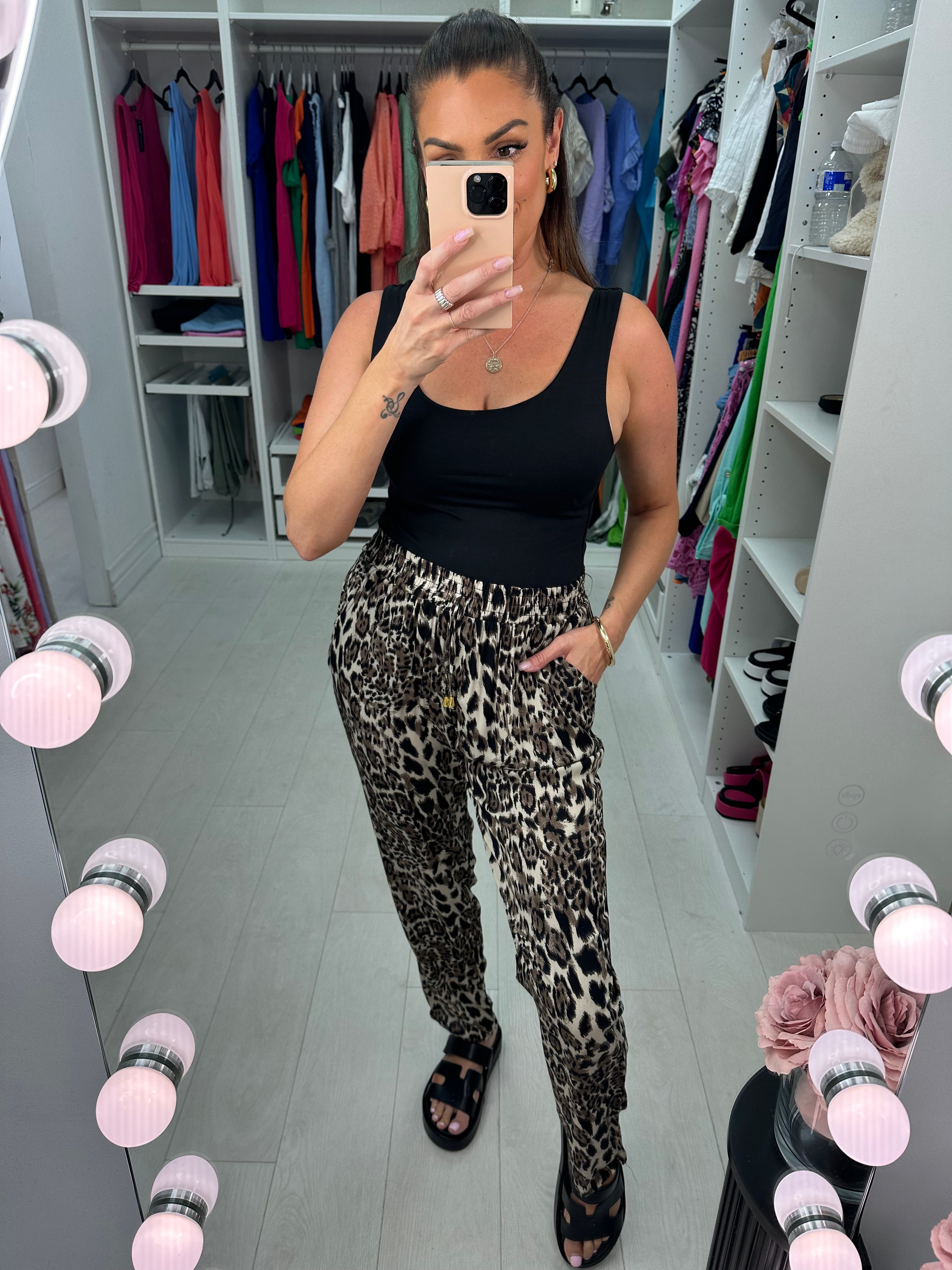 Syran Loose Fit Leopard Print Hareem Trousers