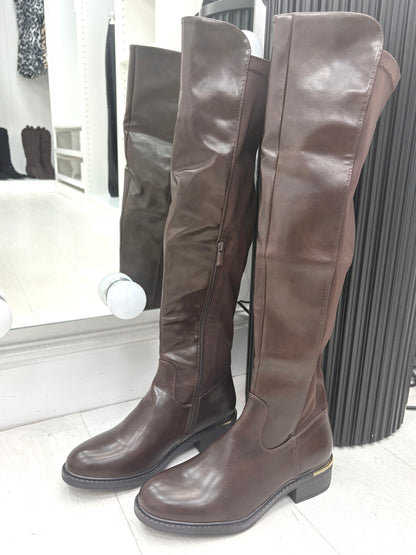 Yasmine Faux Leather Knee High Boots