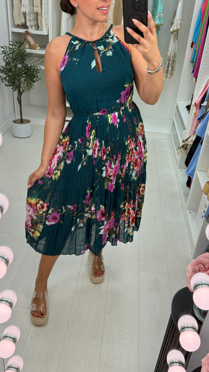Patsy Pleated Floral Midi Dress