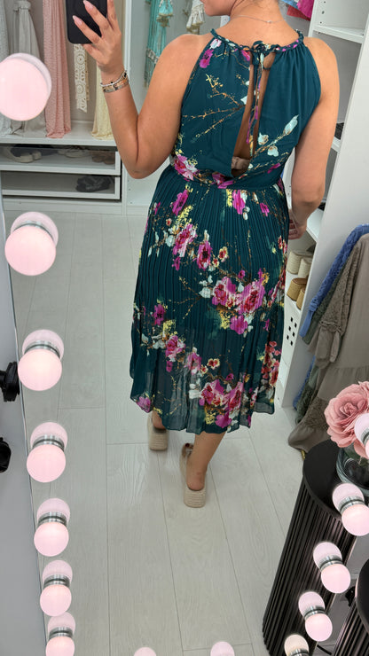 Patsy Pleated Floral Midi Dress