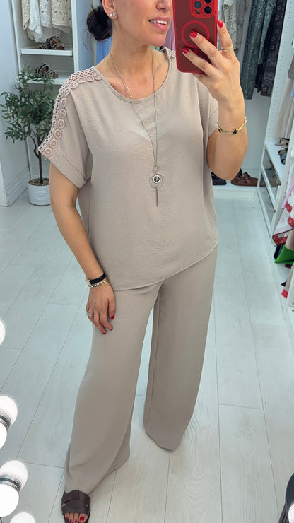 Rhianna Crochet Detailed Loose Fit Co-Ord Set