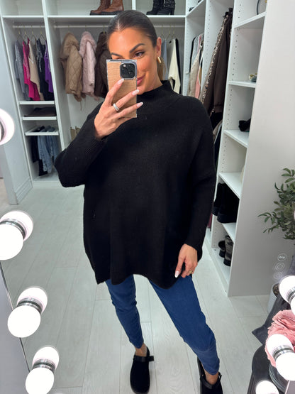 Paula Plain Oversized High Neck Jumper