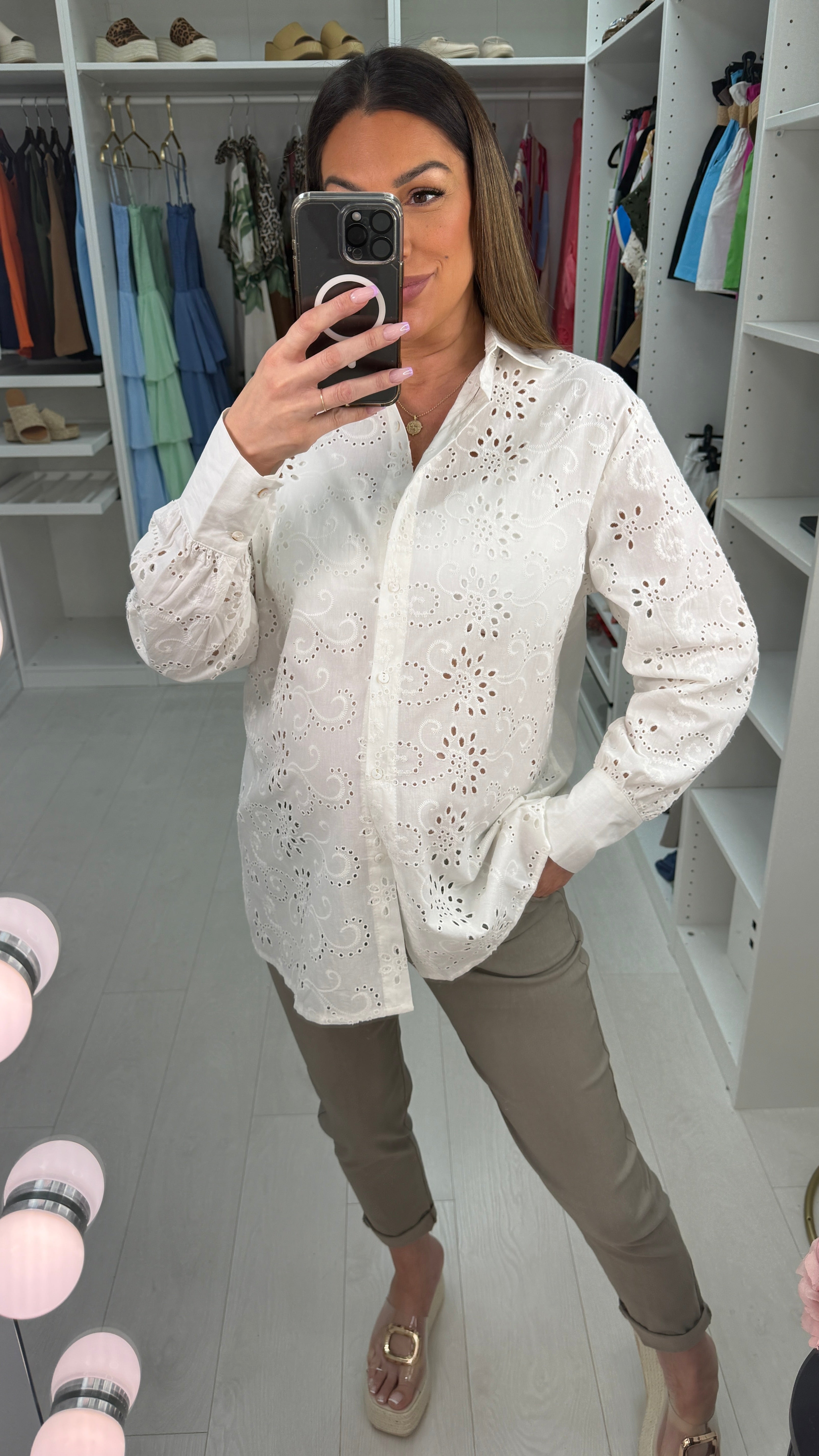 Azariah Broidery Anglaise  Longline Shirt