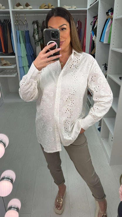 Azariah Broidery Anglaise  Longline Shirt