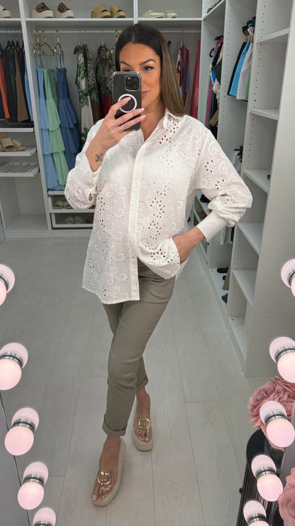 Azariah Broidery Anglaise  Longline Shirt