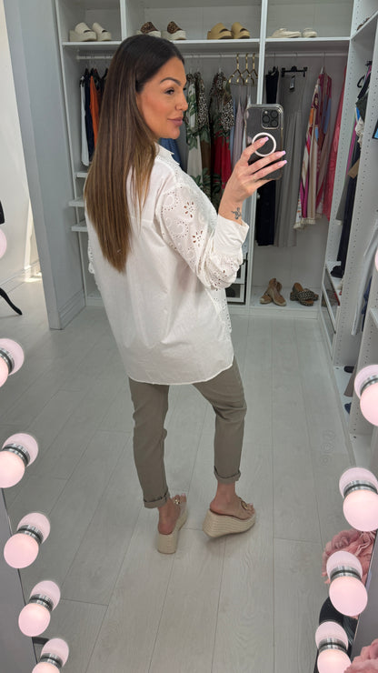 Azariah Broidery Anglaise  Longline Shirt