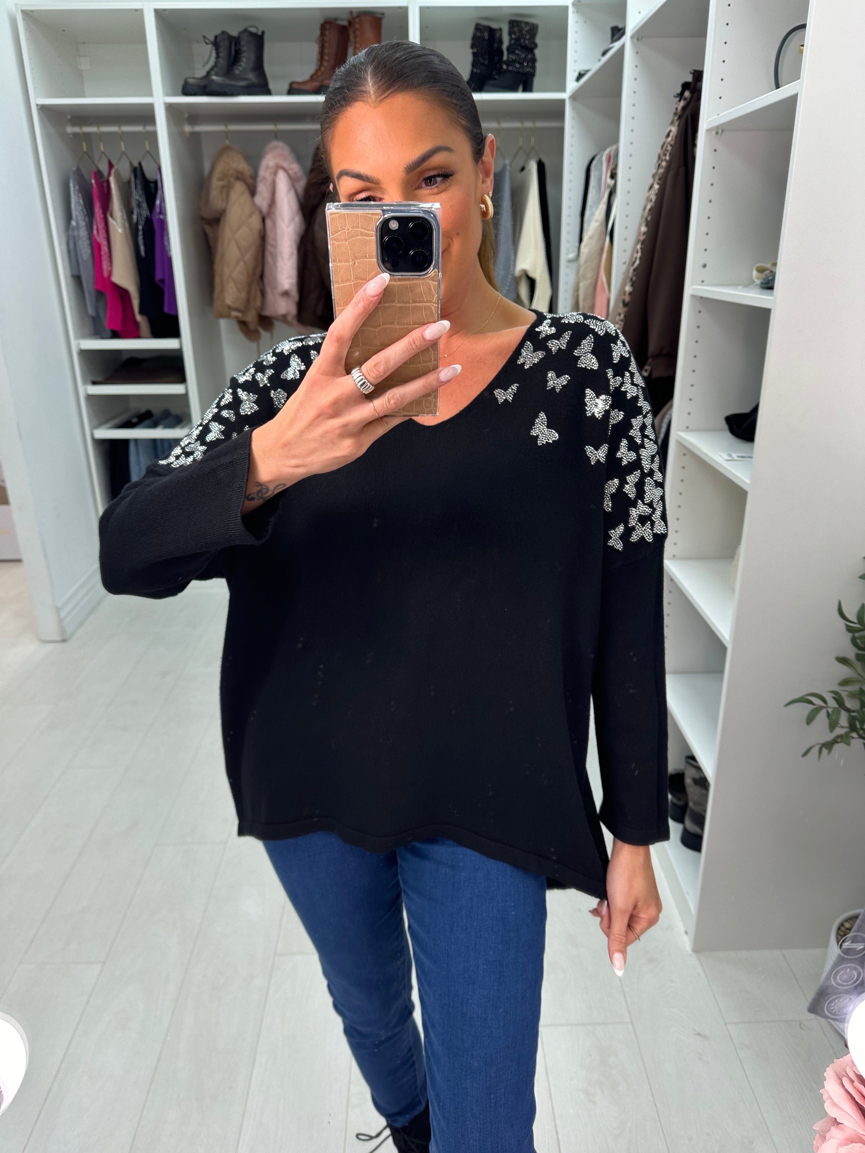 Evelyn Plain Butterfly Detail Jumper