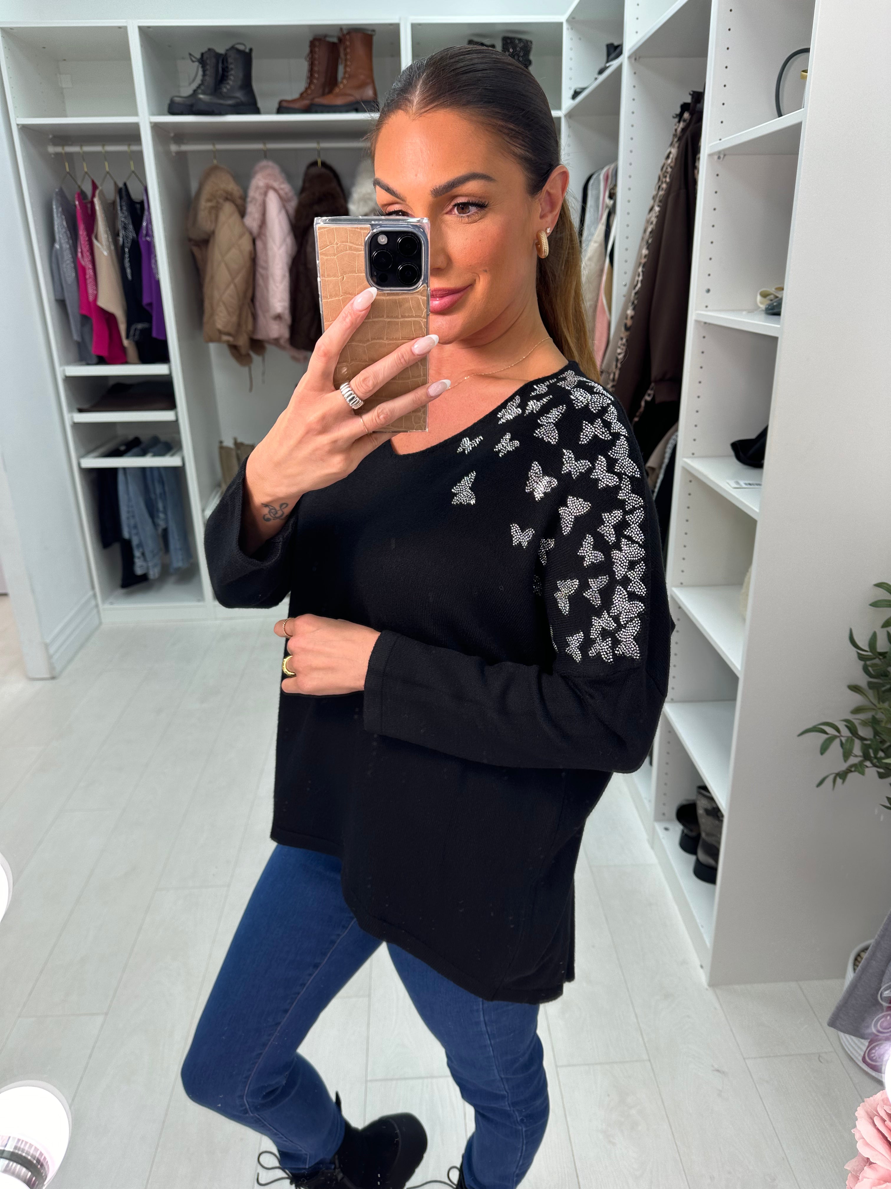 Evelyn Plain Butterfly Detail Jumper