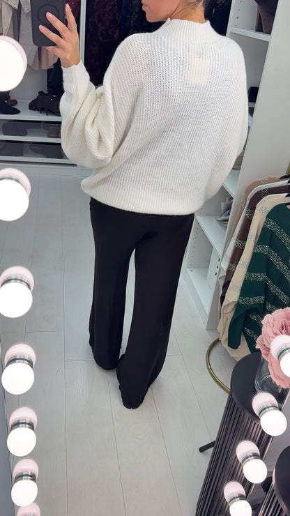 Eliza Ribbed High Neck Knitted Jumper