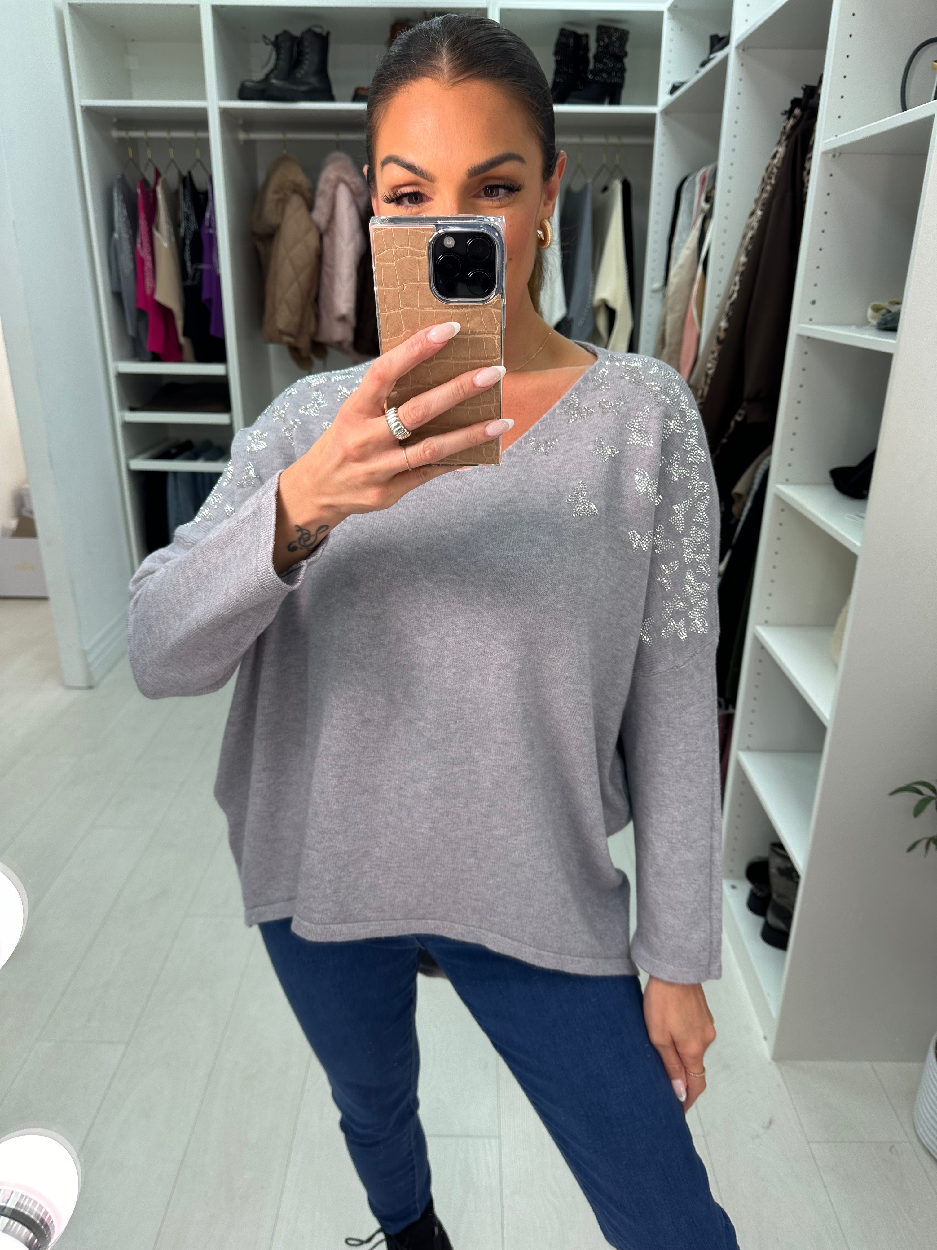 Evelyn Plain Butterfly Detail Jumper