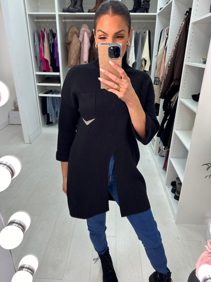 Juani Split Front Roll Neck Knitted Jumper