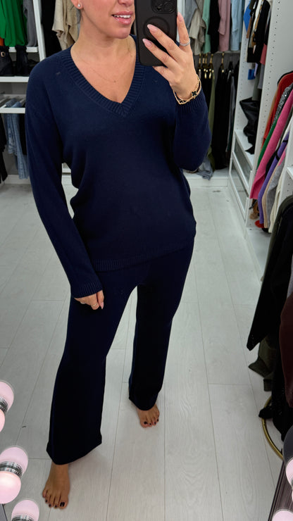 Jacky Plain V Neck Loungewear Set