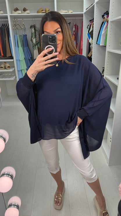 Norma Plain Floaty Batwing Top