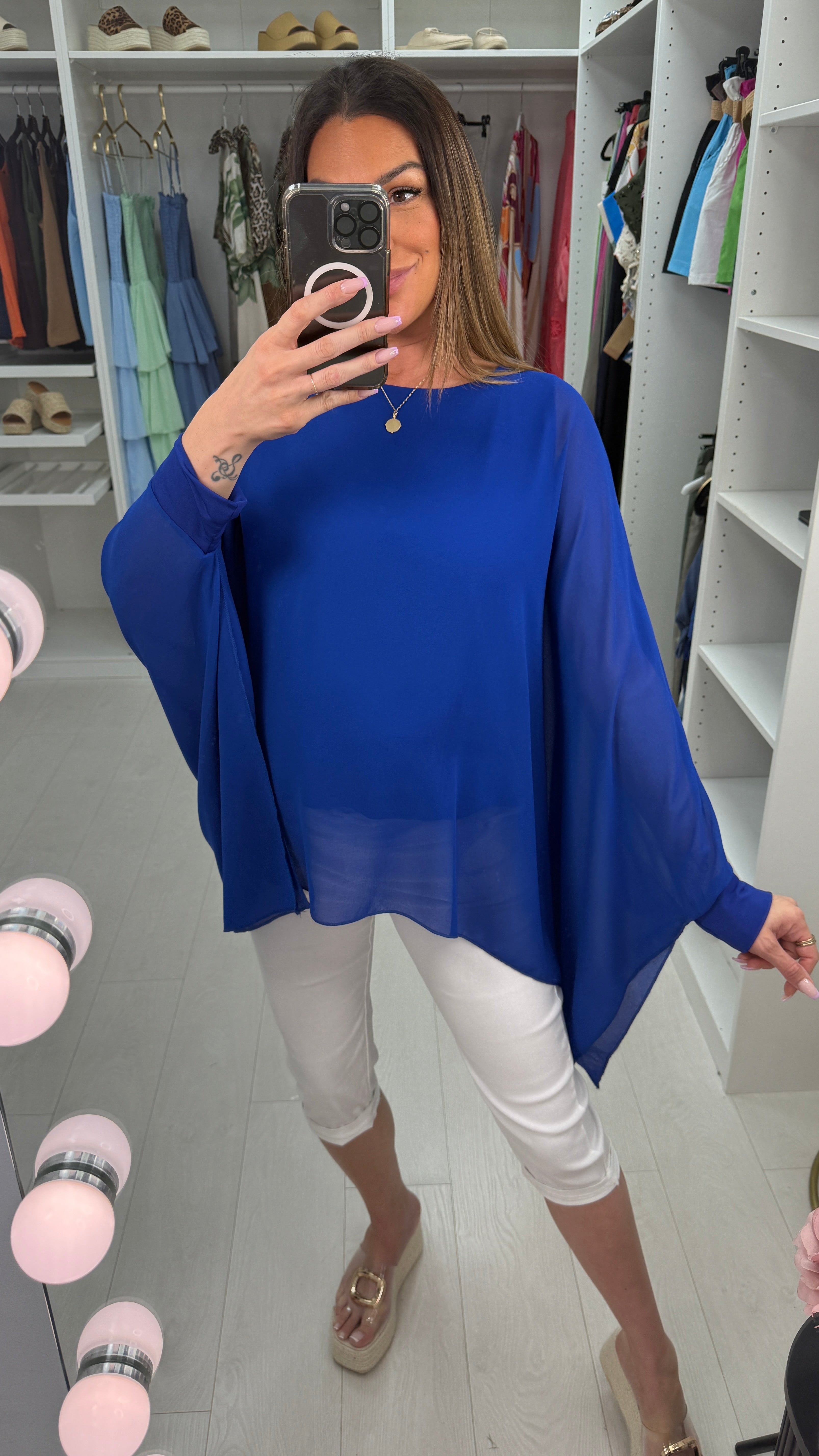 Norma Plain Floaty Batwing Top