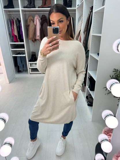 Ottie Plain Button Back Jumper Dress
