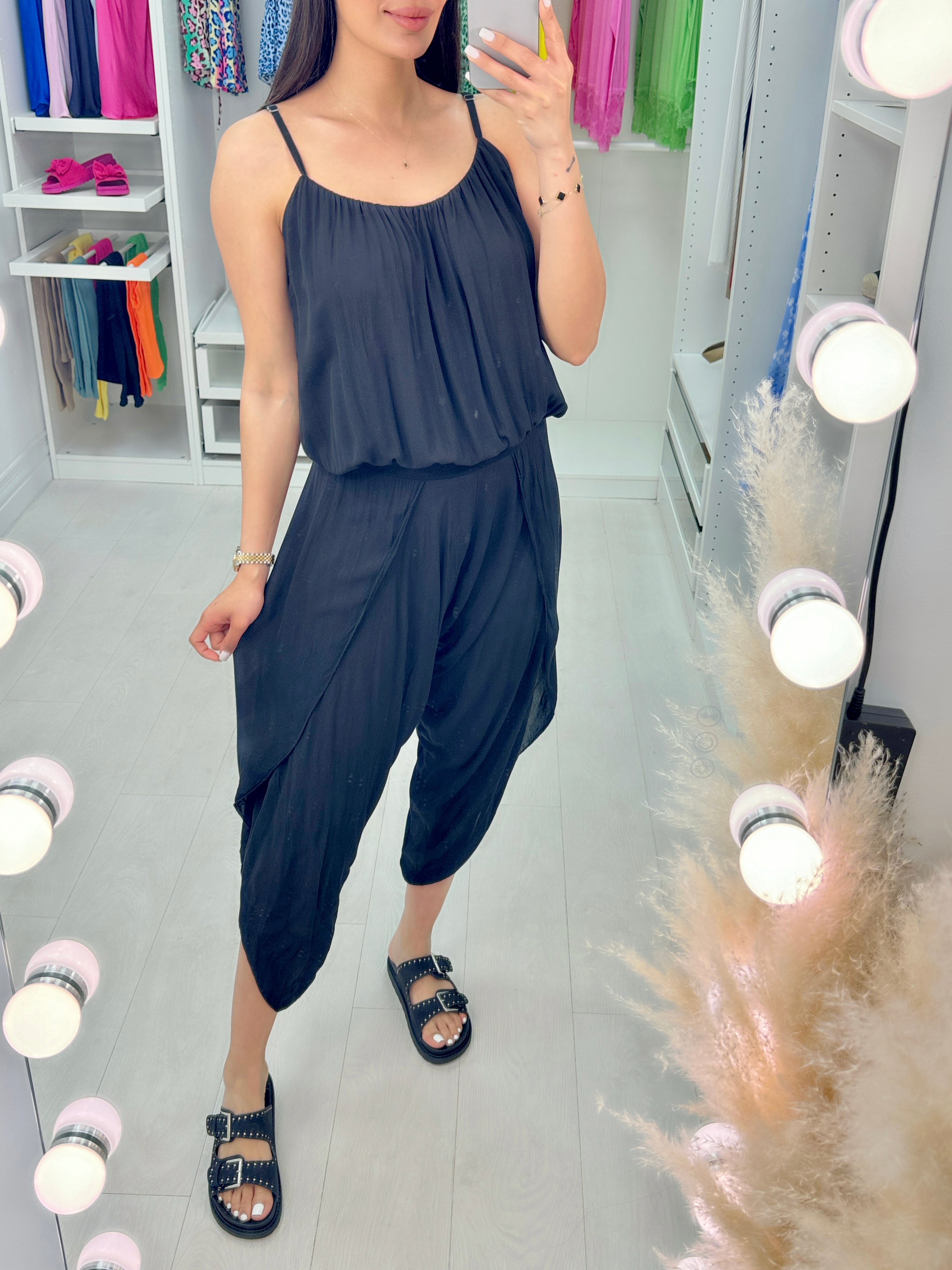 Trula Pleat Detail Loose Fit Jumpsuit