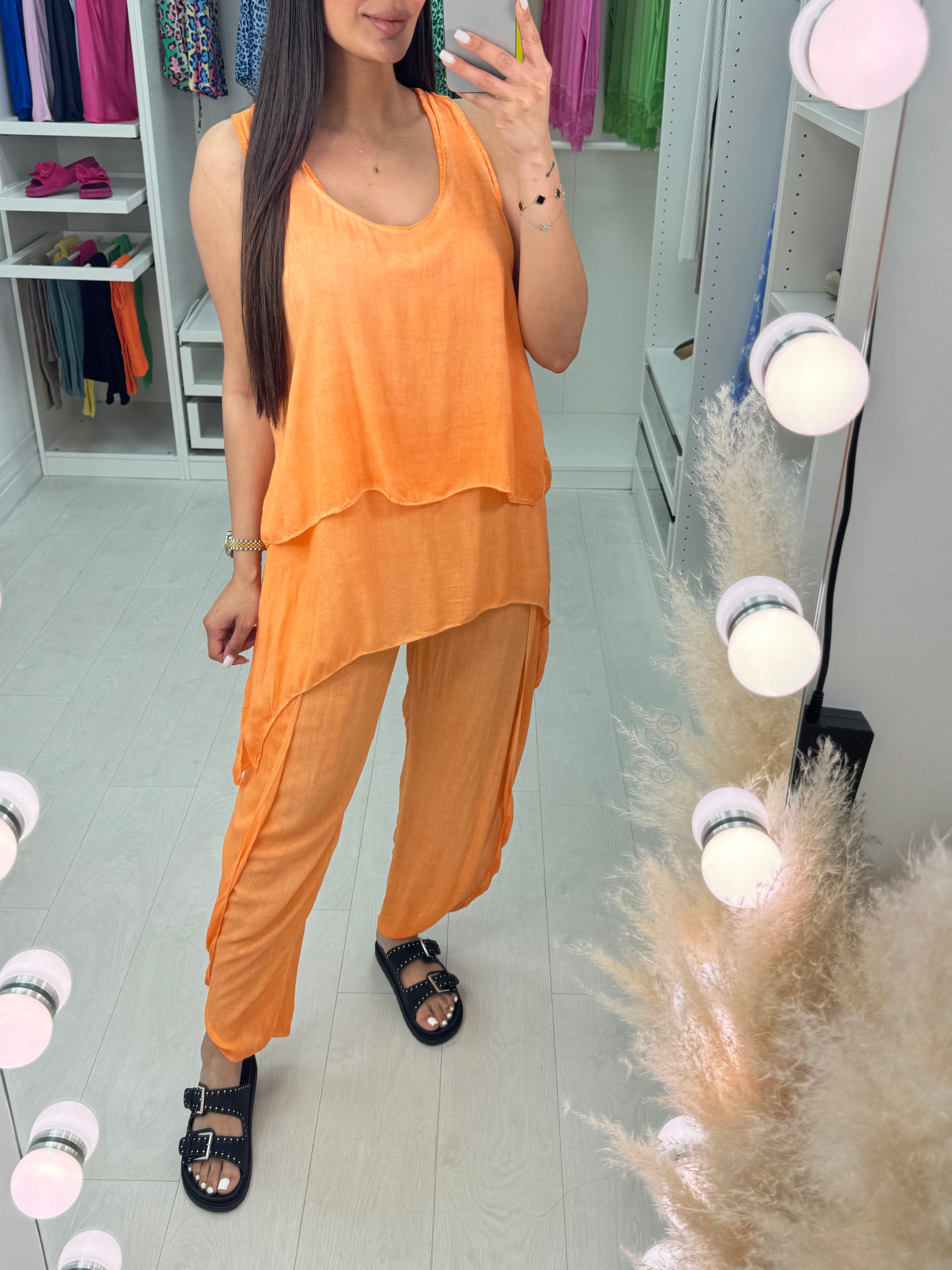 Aliyah Double Layer Top Split Leg Hareem Set