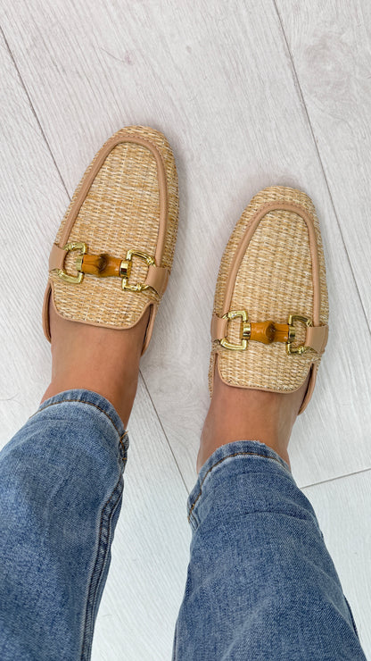 LeeLee Chain Loafer Leather Mules