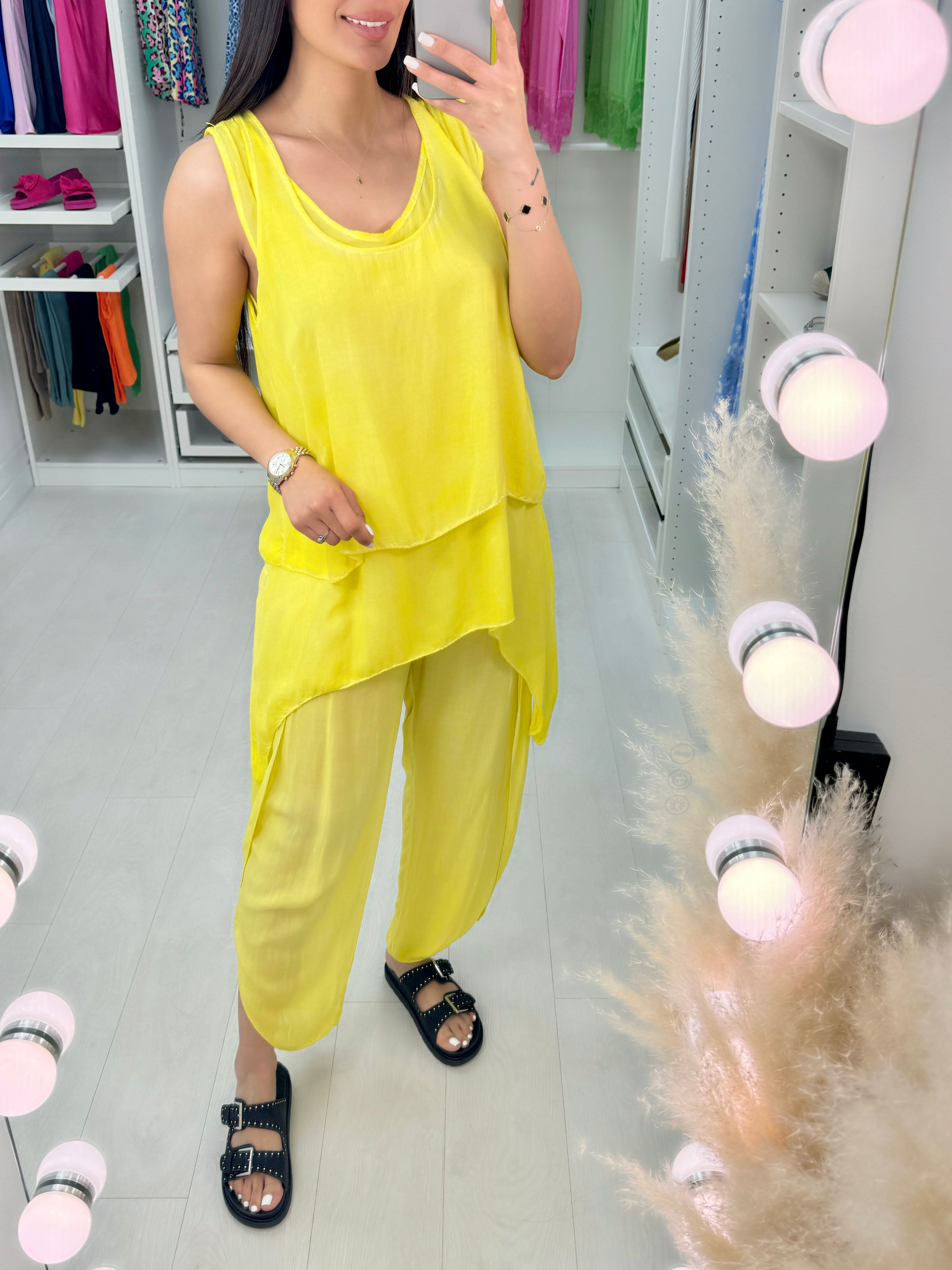 Aliyah Double Layer Top Split Leg Hareem Set