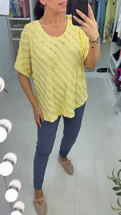 Davinia Ribbon Tie Back Ruffle Top