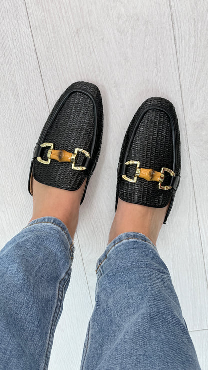 LeeLee Chain Loafer Leather Mules