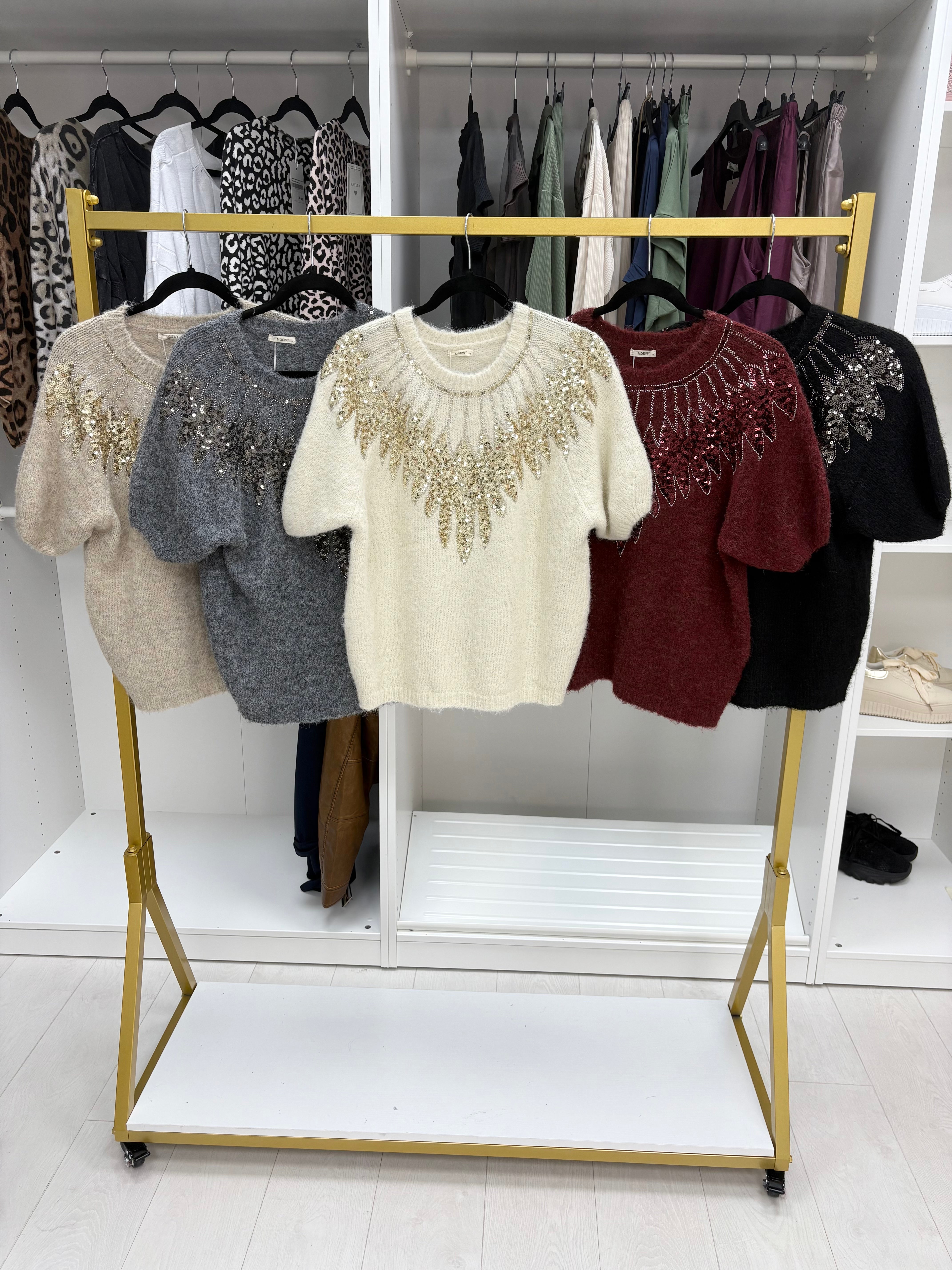 Sherrie Sequin Embellished Soft Knit Jumper