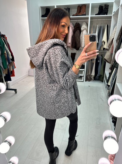 Judine Boucle Hooded Zip Jacket