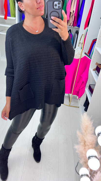Zarya Front Pocket Knitted Poncho Jumper