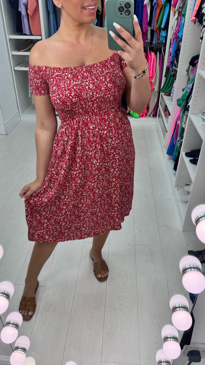 Callie Floral Bardot Dress