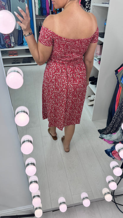 Callie Floral Bardot Dress