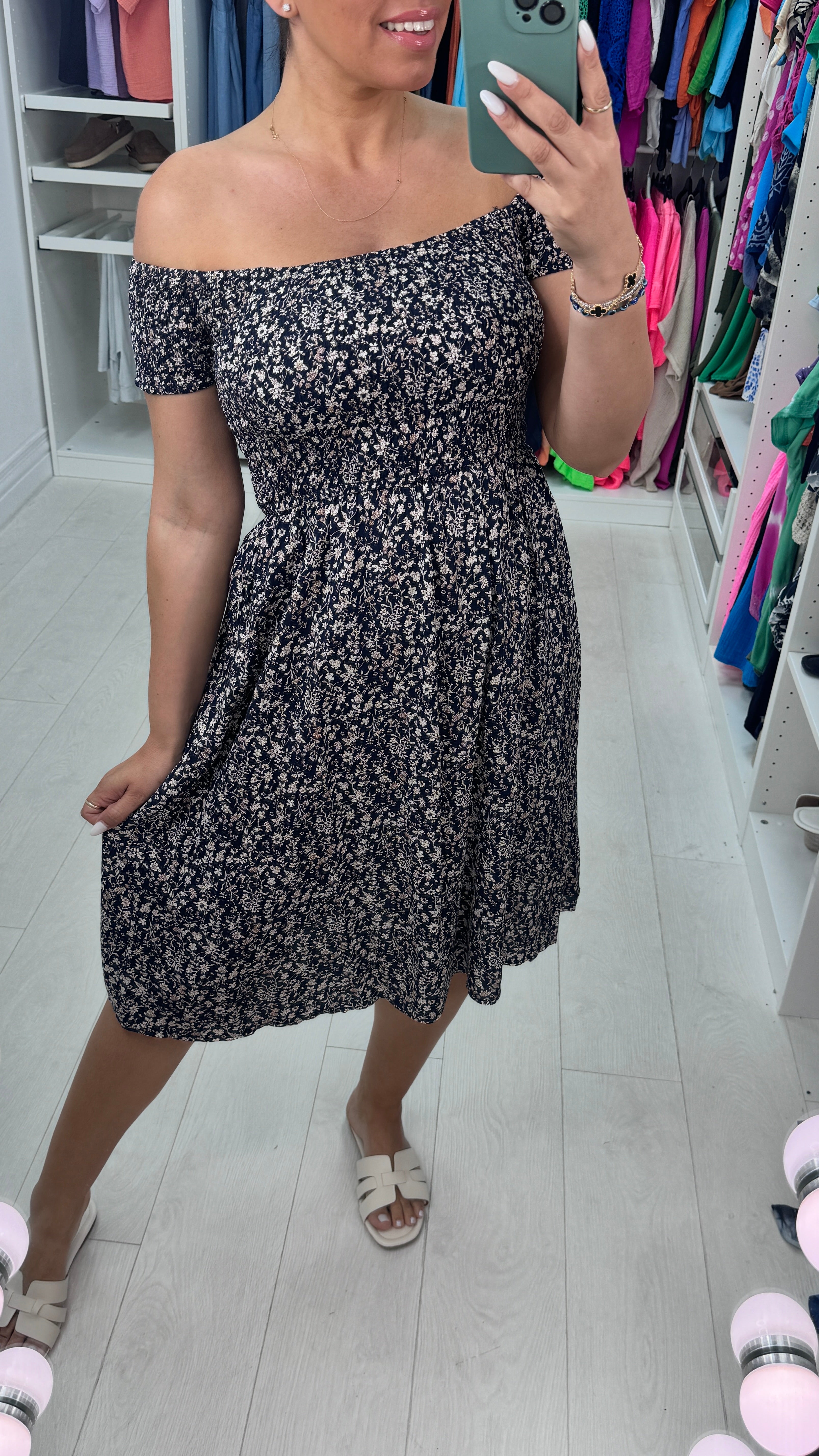 Callie Floral Bardot Dress