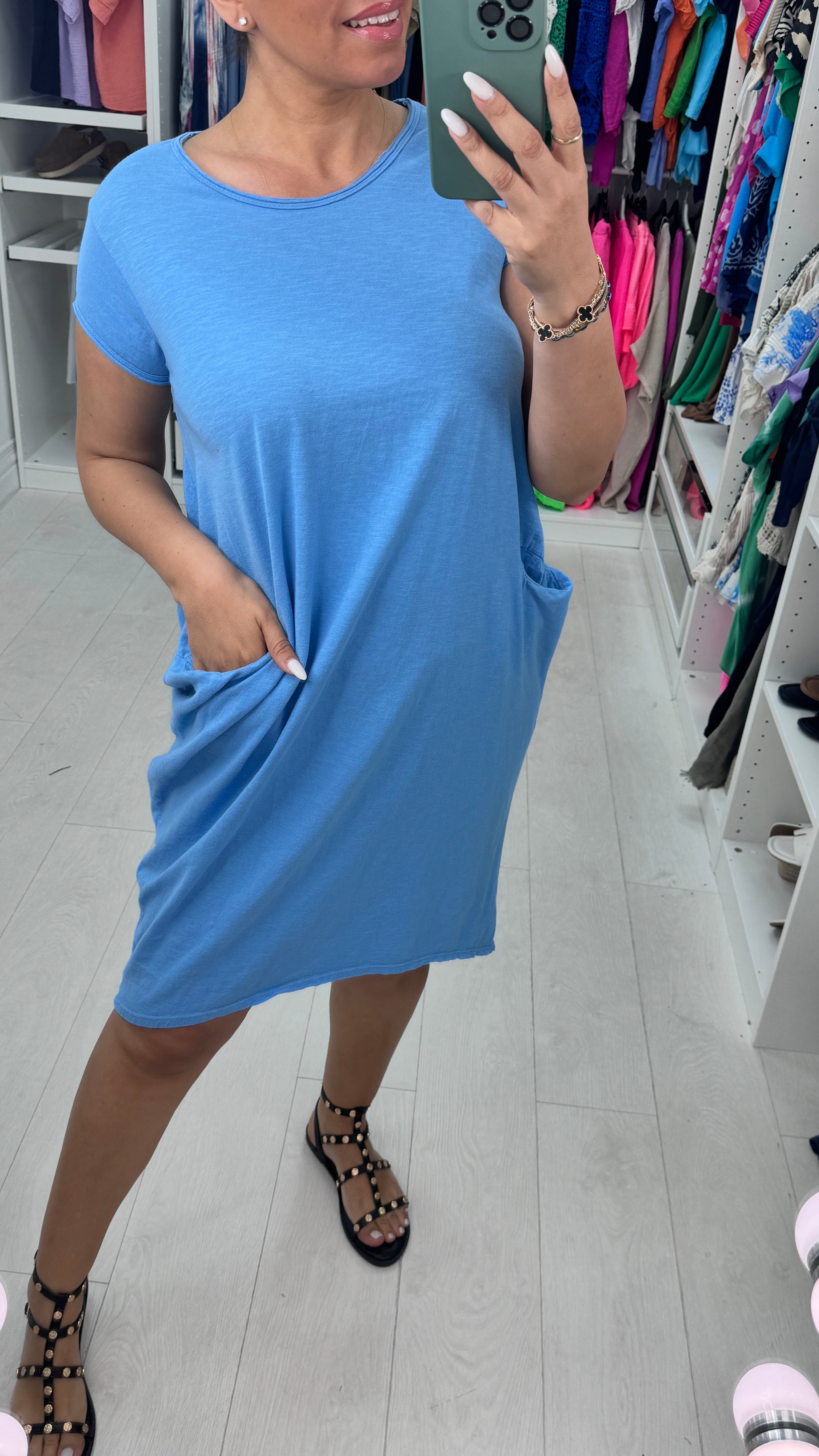 Bambina Plain Pocket Midi Dress