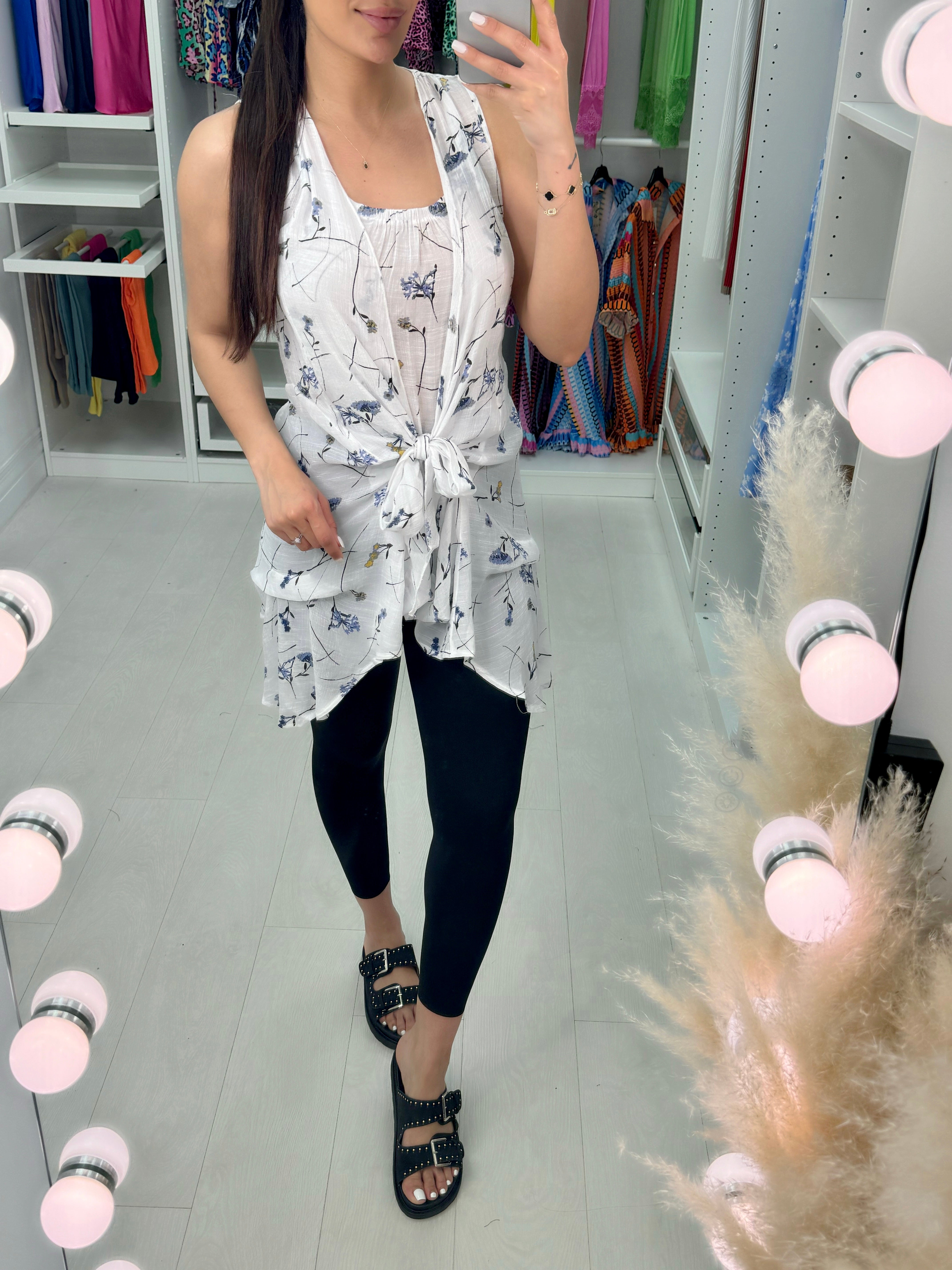 Whitnie Linen Wrap Detailed Top