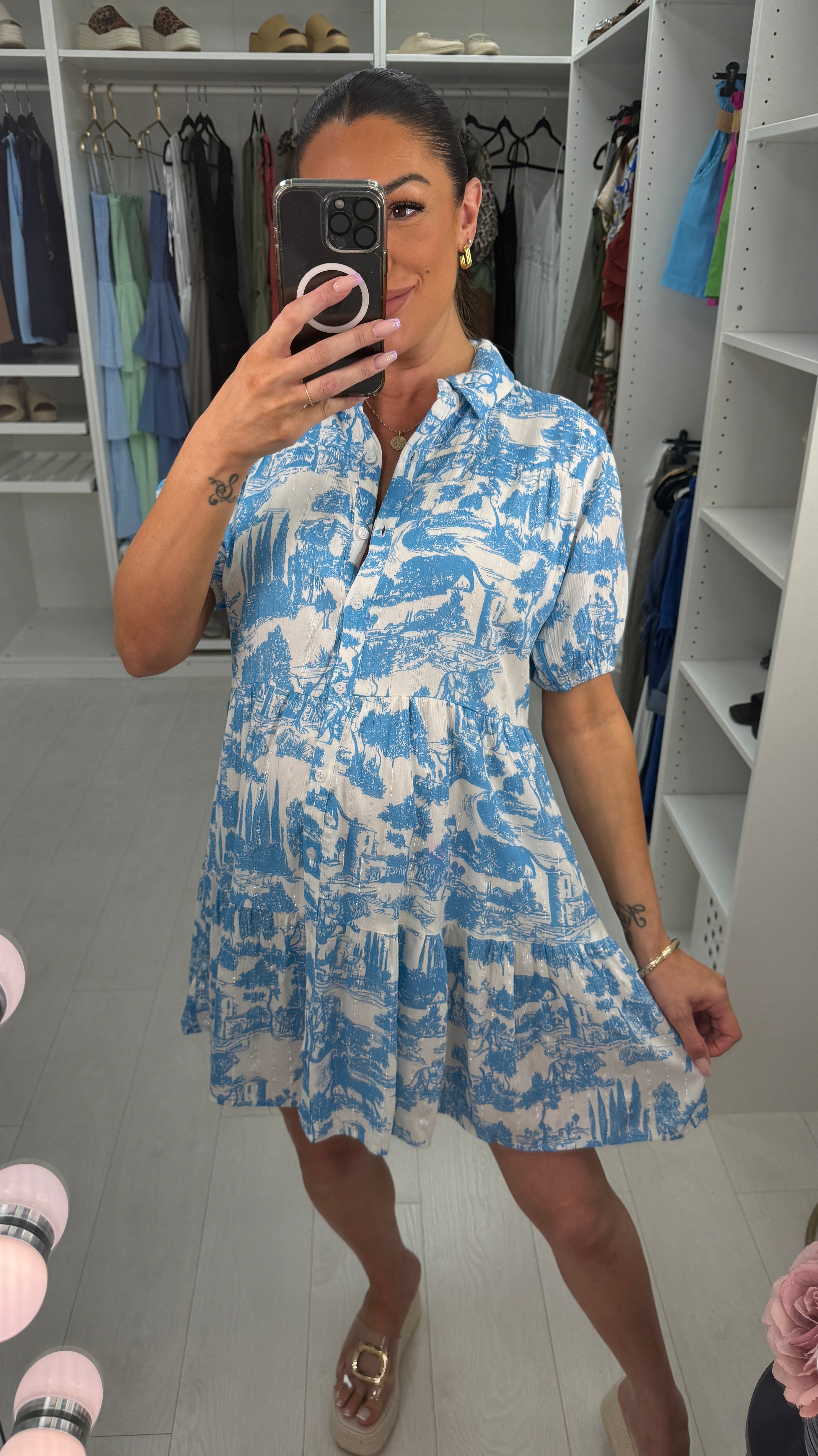 Darlena Jungle Print V Neck Midi Dress