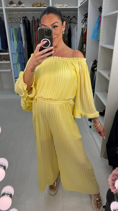 Donella Frill Sleeve Pleat Jumpsuit