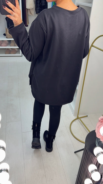 Noel Sequin Christmas Bauble Loose Fit Sweatshirt