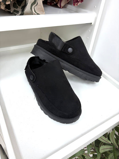 Cyndy Faux Suede Clogs