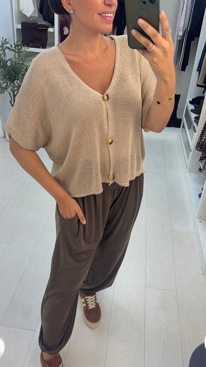 Fabienne Plain Short Sleeve Cardigan