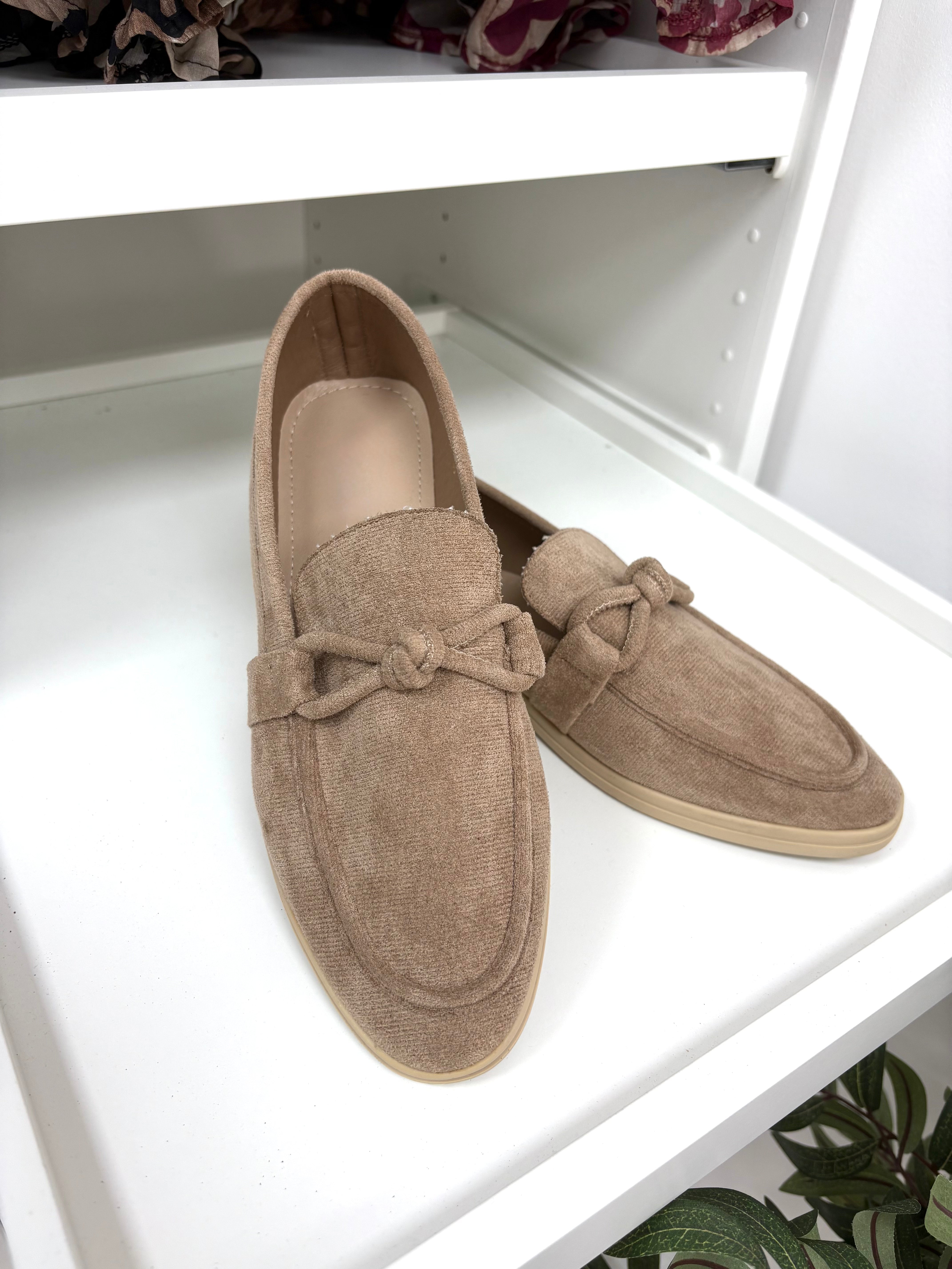 Delaney Faux Suede Knot Detail Loafer