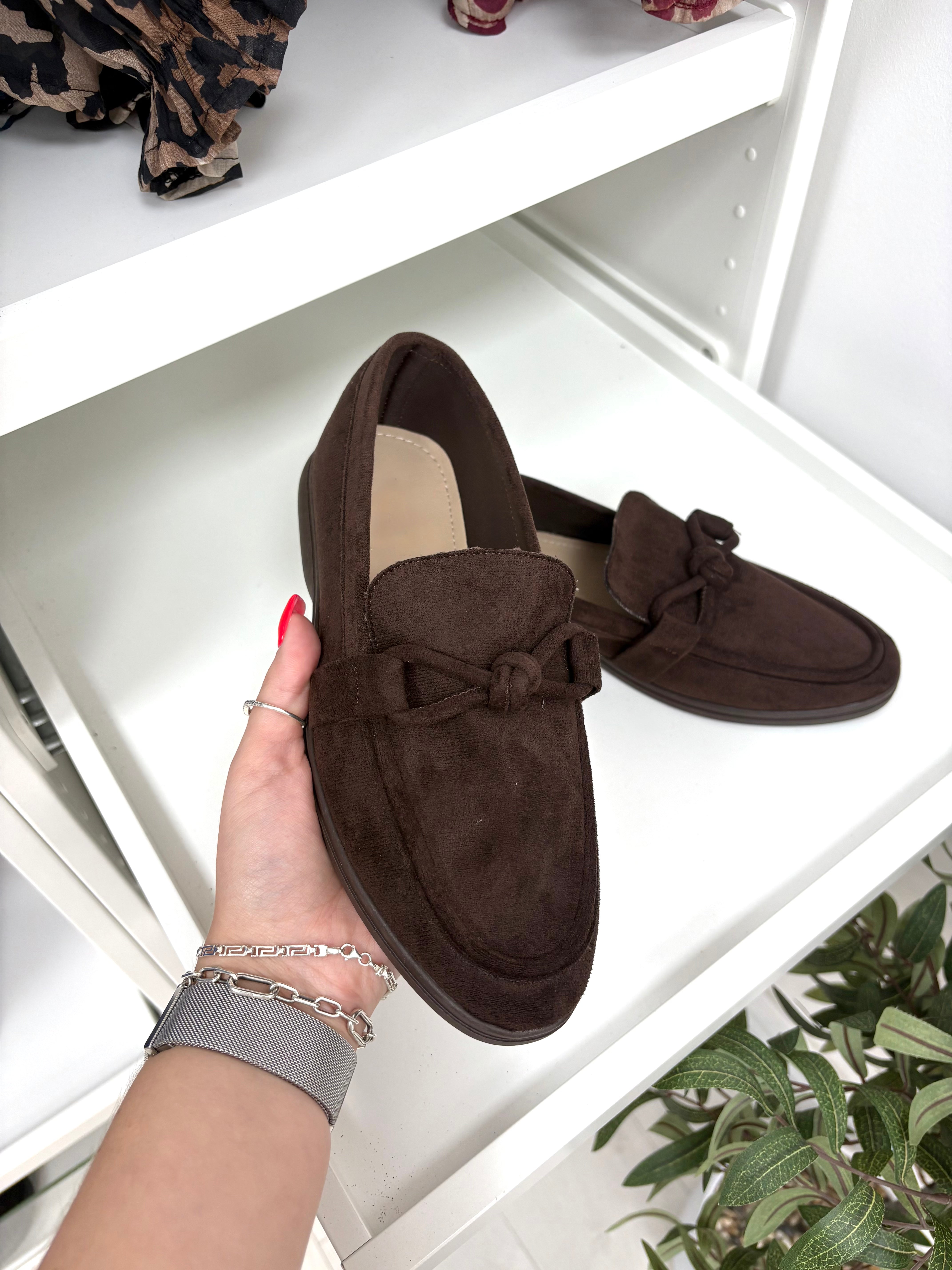 Delaney Faux Suede Knot Detail Loafer