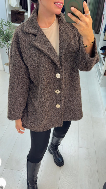 Haylee Textured Button Front Jacket