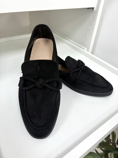 Delaney Faux Suede Knot Detail Loafer