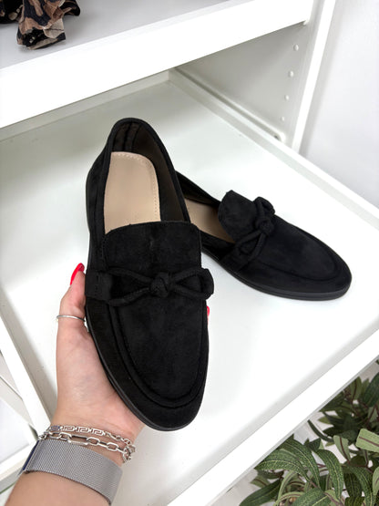 Delaney Faux Suede Knot Detail Loafer