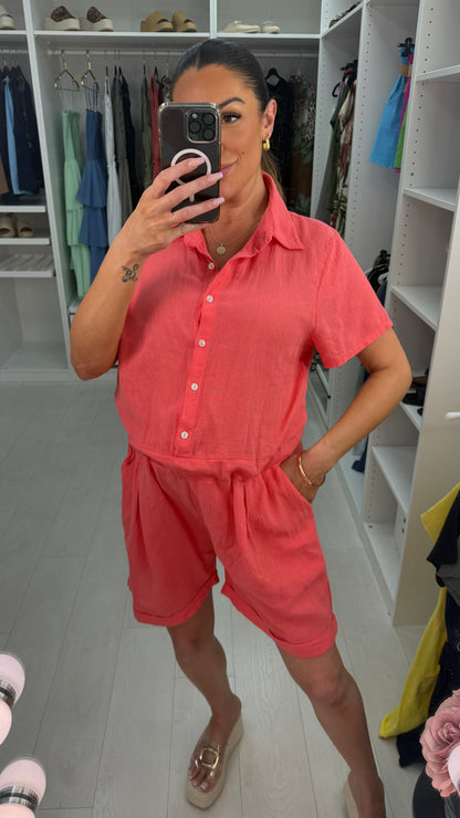 Amelie Plain Adjustable Tie Side Playsuit