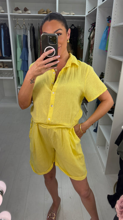 Amelie Plain Adjustable Tie Side Playsuit