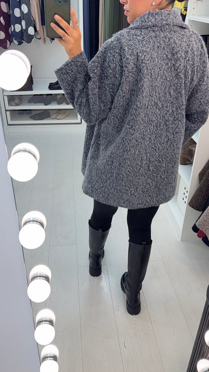 Haylee Textured Button Front Jacket