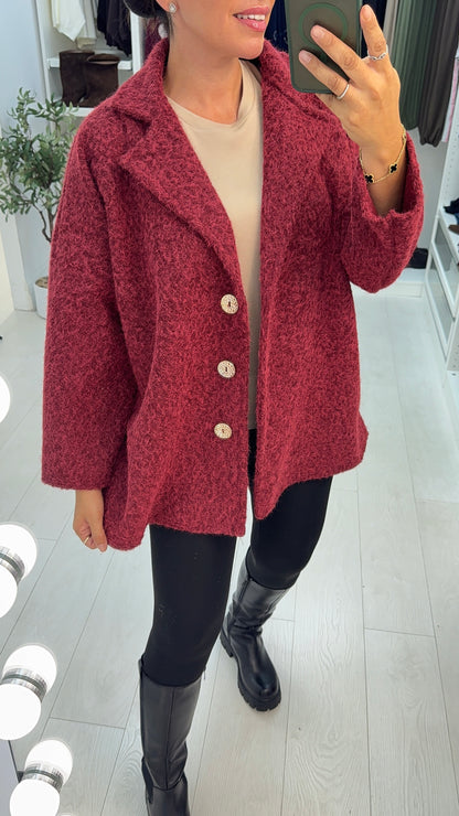 Haylee Textured Button Front Jacket