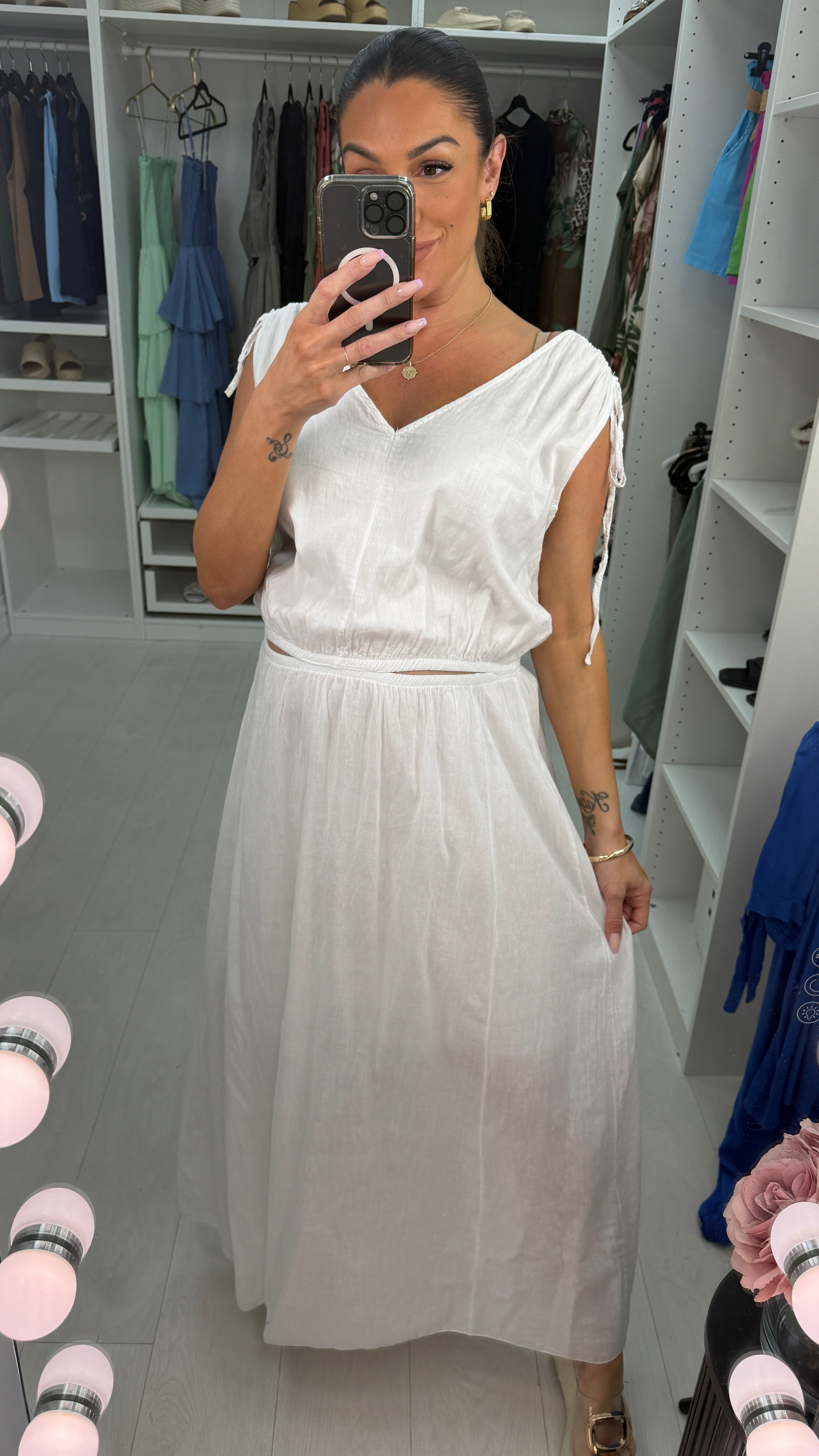 Floriane Plain Cut Out Detail Maxi Dress